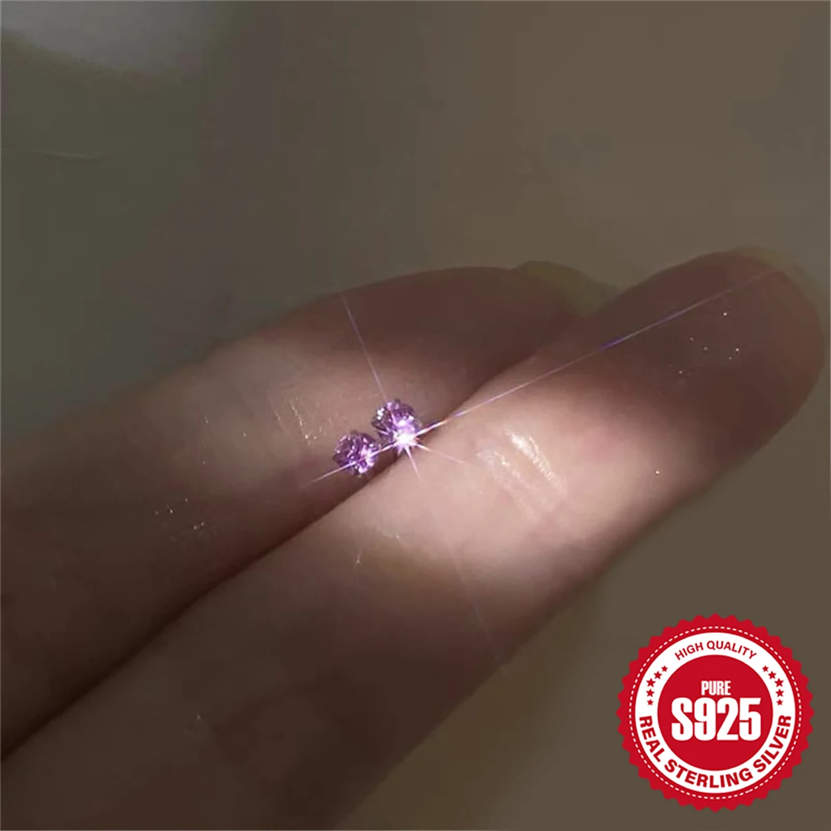 Aide 1 Paar 925 Sterling Zilveren Vierklauw Kleurrijke Mini Ronde Bar Piercing Oorbellen Voor Vrouwen Minimalistisch Sieradenfeest Cadeau