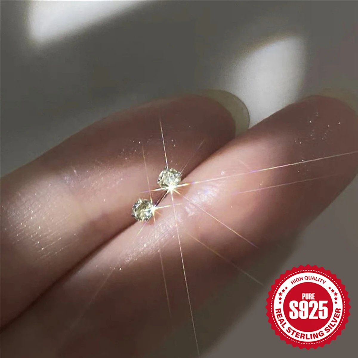 Aide 1 Paar 925 Sterling Zilveren Vierklauw Kleurrijke Mini Ronde Bar Piercing Oorbellen Voor Vrouwen Minimalistisch Sieradenfeest Cadeau