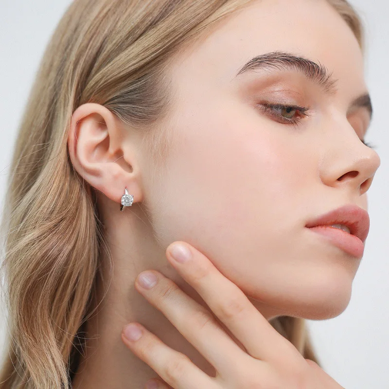 Tbcyd 5Mm D Kleur Moissanite Hoepel Oorbellen Voor Vrouwen Met Gra S925 Sterling Zilveren Oor Gespen Gesp Originele Nieuwe Fijne Sieraden Tbcyd 5Mm D Kleur Moissanite Hoepel Oorbellen Voor Vrouwen Met Gra S925 Sterling Zilveren Oor Gespen Gesp Originele Nieuwe Fijne Sieraden