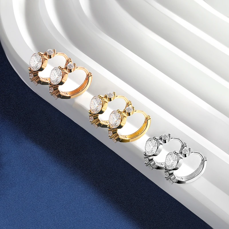 Tbcyd 5Mm D Kleur Moissanite Hoepel Oorbellen Voor Vrouwen Met Gra S925 Sterling Zilveren Oor Gespen Gesp Originele Nieuwe Fijne Sieraden Tbcyd 5Mm D Kleur Moissanite Hoepel Oorbellen Voor Vrouwen Met Gra S925 Sterling Zilveren Oor Gespen Gesp Originele Nieuwe Fijne Sieraden