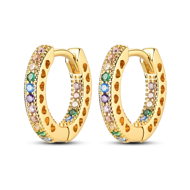 Nieuwe Stijl 925 Sterling Zilver Gouden Kleur Serie Vrouwen Oorbellen Fit Originele Pandora Oorbellen Fijne Bruiloft Sieraden Geschenken