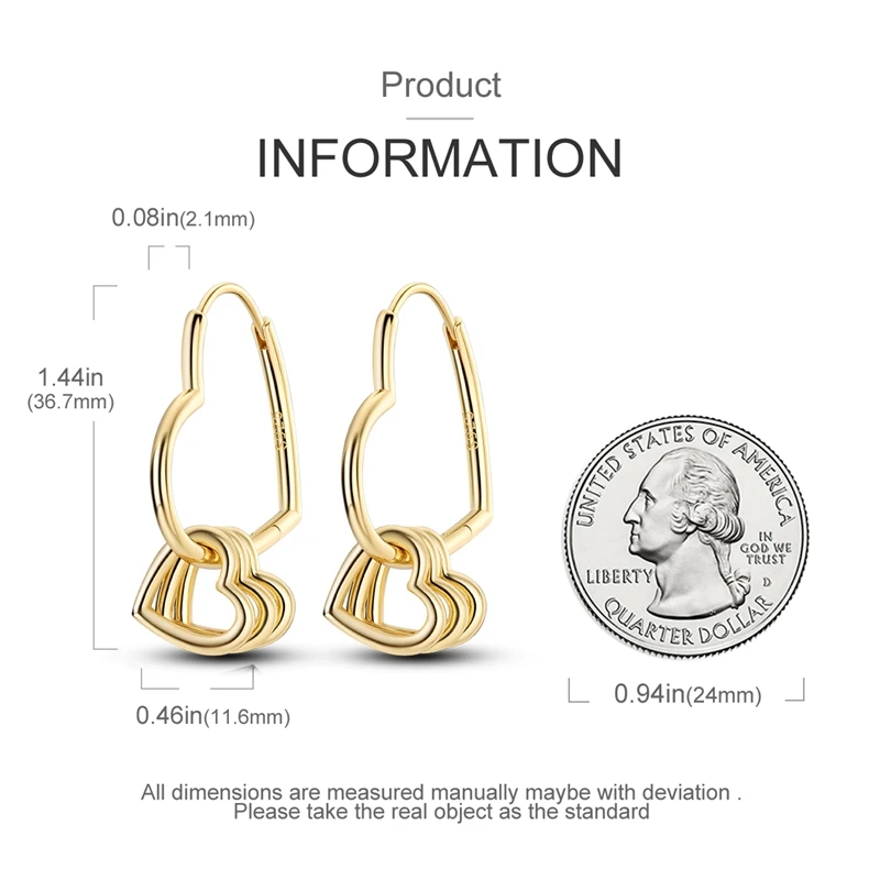 Nieuwe Stijl 925 Sterling Zilver Gouden Kleur Serie Vrouwen Oorbellen Fit Originele Pandora Oorbellen Fijne Bruiloft Sieraden Geschenken