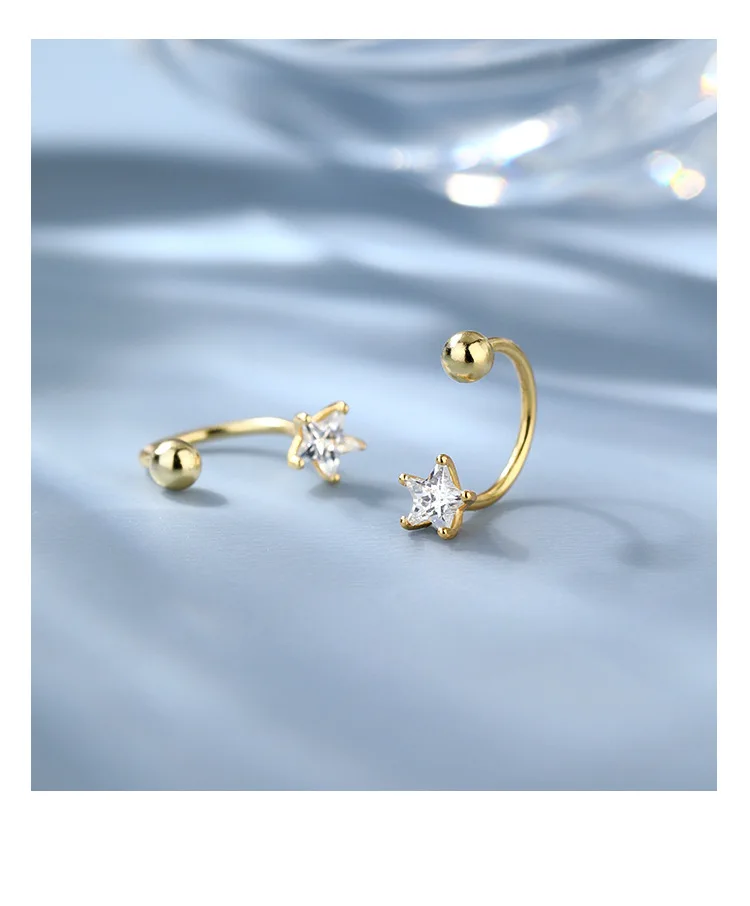 Ventfille 925 Zilveren Ster Flash Kristal Zomer Kleine Verse Vrouwelijke 2022 Nieuwe Trendy Persoonlijkheid Oorbellen