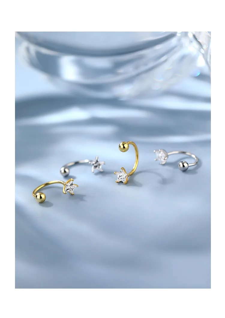 Ventfille 925 Zilveren Ster Flash Kristal Zomer Kleine Verse Vrouwelijke 2022 Nieuwe Trendy Persoonlijkheid Oorbellen