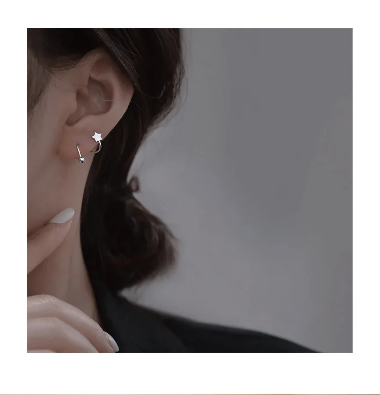 Ventfille 925 Zilveren Ster Flash Kristal Zomer Kleine Verse Vrouwelijke 2022 Nieuwe Trendy Persoonlijkheid Oorbellen