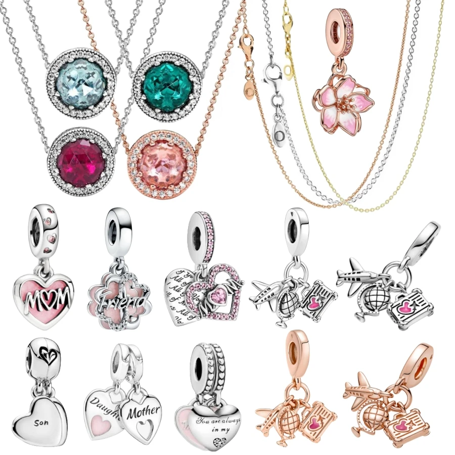Lente Zomer Herfst En Winter Sieraden 925 Verzilverd Rose Goud 18K Gouden Basisketting Fit Originele Pandora Diy Charme Kralen