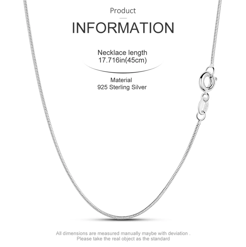 Originele Vrouw Hanger Ketting 925 Zilveren Slangenketting Prachtige Charme Fit Ketting Diy Sieraden Voor Dames Cadeau