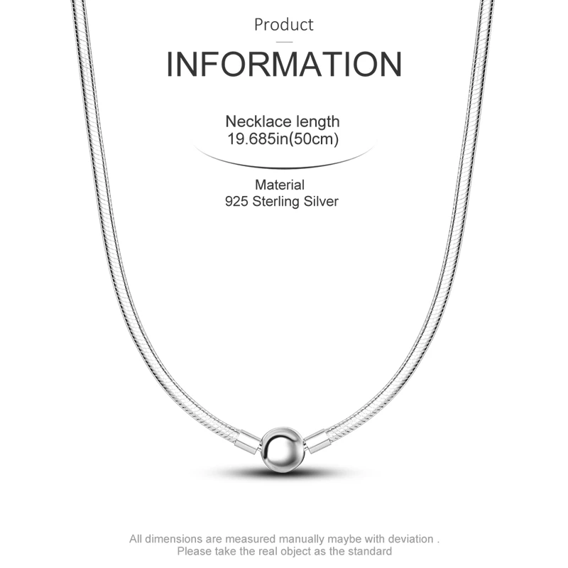 Originele Vrouw Hanger Ketting 925 Zilveren Slangenketting Prachtige Charme Fit Ketting Diy Sieraden Voor Dames Cadeau