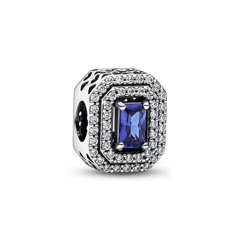 Nieuwe Mode 925 Zilver Plating Blauwe Serie Ketting Hanger Bedels Kraal Fit Originele Pandora Armband Diy Vakantie Geschenken Sieraden