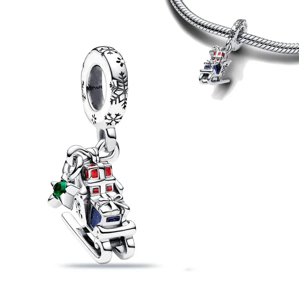 Nieuwe Mode 925 Zilver Plating Blauwe Serie Ketting Hanger Bedels Kraal Fit Originele Pandora Armband Diy Vakantie Geschenken Sieraden