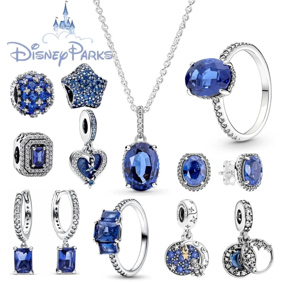 Nieuwe Mode 925 Zilver Plating Blauwe Serie Ketting Hanger Bedels Kraal Fit Originele Pandora Armband Diy Vakantie Geschenken Sieraden