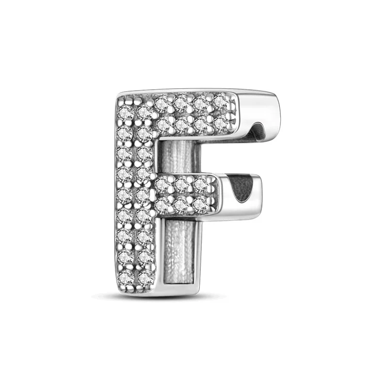 Zilveren Kleur Originele Pasvorm Pandora 925 Originele Bracele Zilver Classic 26 Letters Kralen Charme Diy Vrouwen Pendan Sieraden