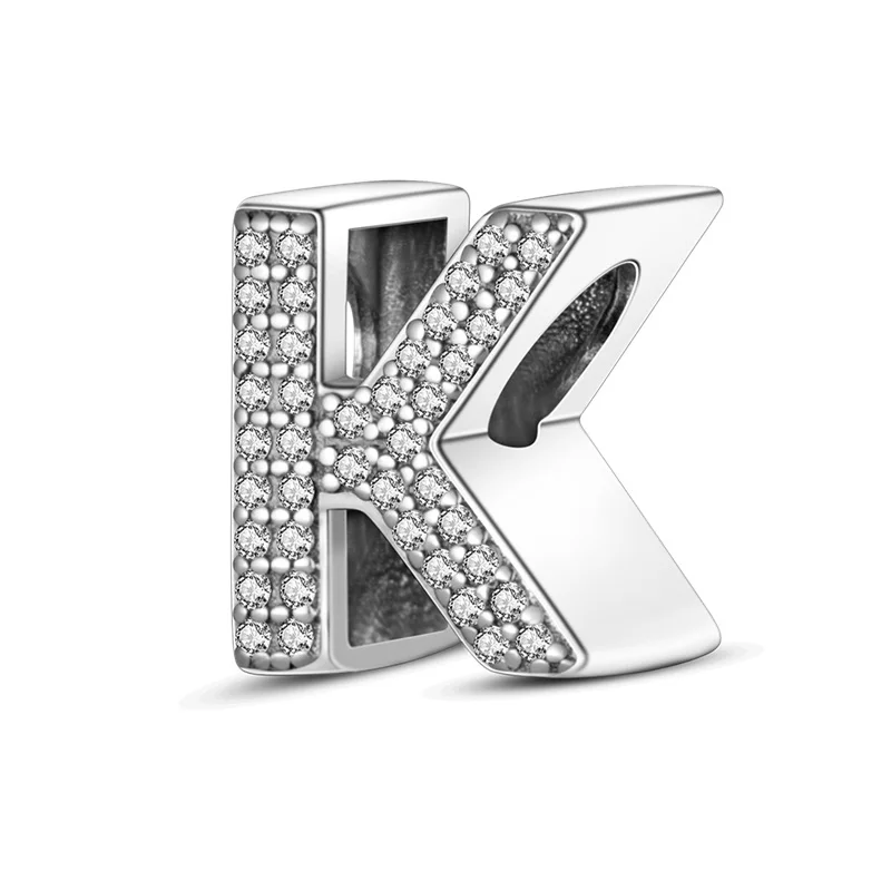 Zilveren Kleur Originele Pasvorm Pandora 925 Originele Bracele Zilver Classic 26 Letters Kralen Charme Diy Vrouwen Pendan Sieraden