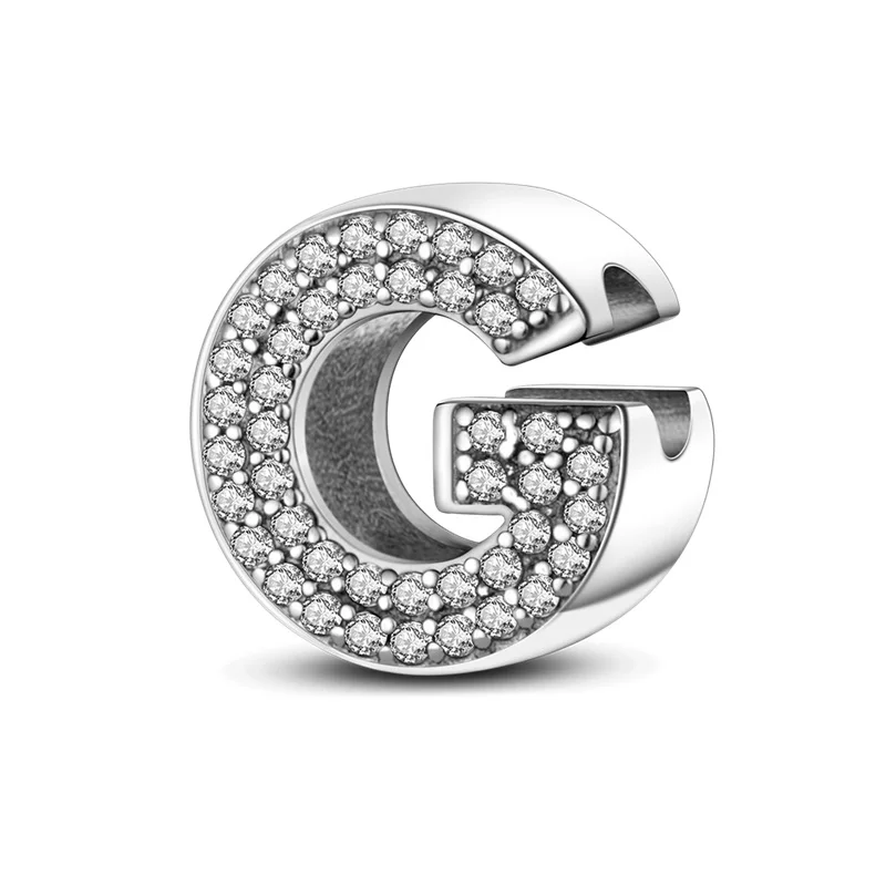 Zilveren Kleur Originele Pasvorm Pandora 925 Originele Bracele Zilver Classic 26 Letters Kralen Charme Diy Vrouwen Pendan Sieraden