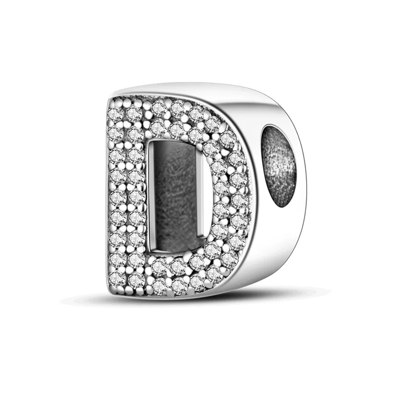 Zilveren Kleur Originele Pasvorm Pandora 925 Originele Bracele Zilver Classic 26 Letters Kralen Charme Diy Vrouwen Pendan Sieraden