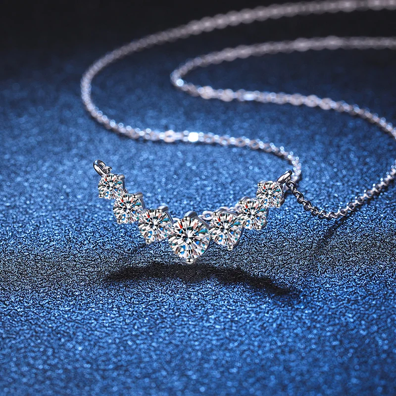 Moissanite Ketting Voor Vrouw Bruiloft Fijn Jewely Met Certificaten 925 Sterling Strook Vergulde 18K Witgouden Ketting