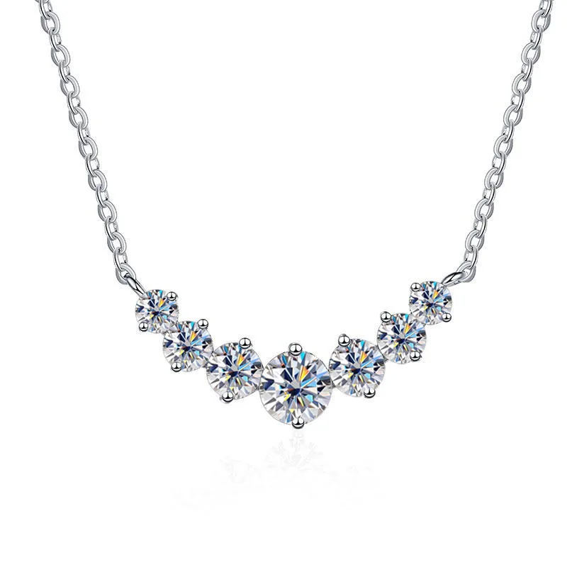 Moissanite Ketting Voor Vrouw Bruiloft Fijn Jewely Met Certificaten 925 Sterling Strook Vergulde 18K Witgouden Ketting
