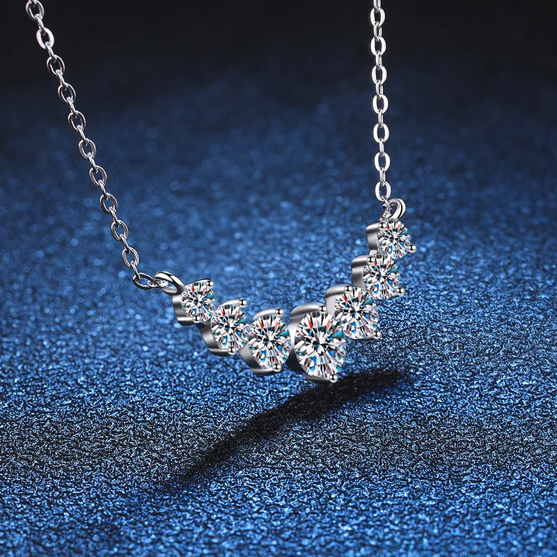 Moissanite Ketting Voor Vrouw Bruiloft Fijn Jewely Met Certificaten 925 Sterling Strook Vergulde 18K Witgouden Ketting