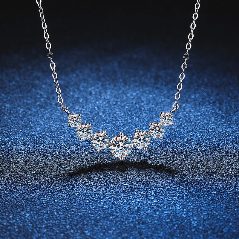 Moissanite Ketting Voor Vrouw Bruiloft Fijn Jewely Met Certificaten 925 Sterling Strook Vergulde 18K Witgouden Ketting