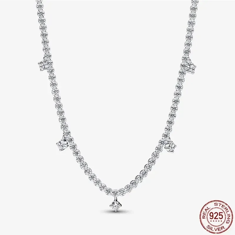 Hot Selling 925 Sterling Zilveren Klassieke Glanzende Hartvormige Zirkoon Hanger Ketting Fit Originele Pandora Kralen Diy Prachtige Cadeau