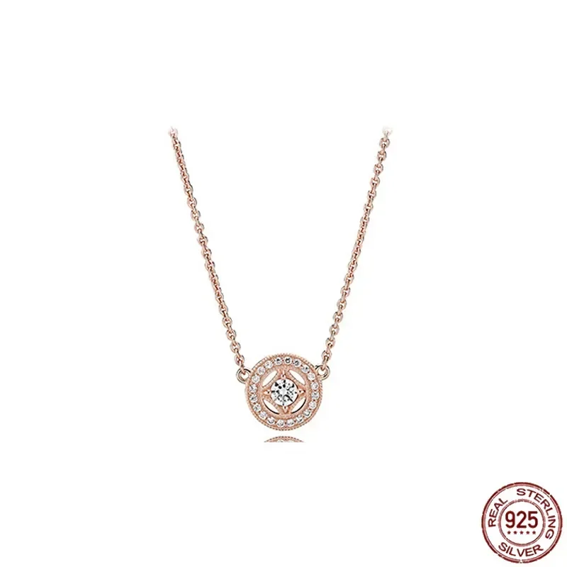 Hot Selling 925 Sterling Zilveren Klassieke Glanzende Hartvormige Zirkoon Hanger Ketting Fit Originele Pandora Kralen Diy Prachtige Cadeau