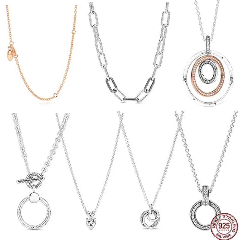 Fashion 925 Sterling Zilveren Vrouwen Fijne Ketting Ketting Premium Sieraden Fit Voor Originele Pandora Fashion Hanger Diy Gift