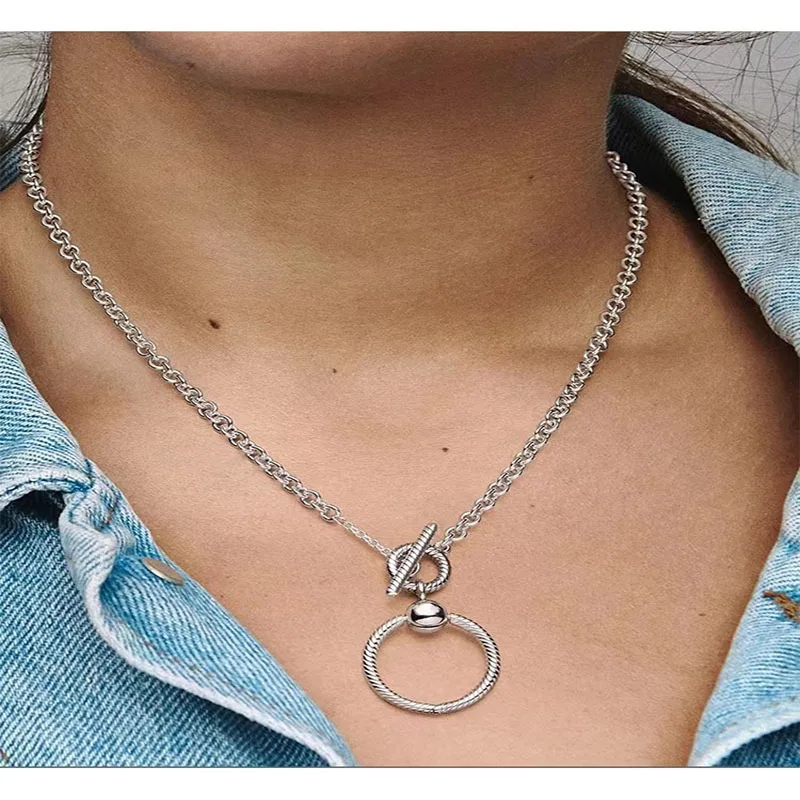 Fashion 925 Sterling Zilveren Vrouwen Fijne Ketting Ketting Premium Sieraden Fit Voor Originele Pandora Fashion Hanger Diy Gift