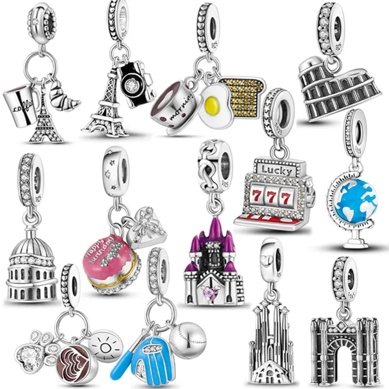 2023 Hot Selling Groothandel 925 Verzilverde Modieuze Charme Kasteel Creatieve Hanger Kralen Geschikt Voor Originele Diy Vrouwen J