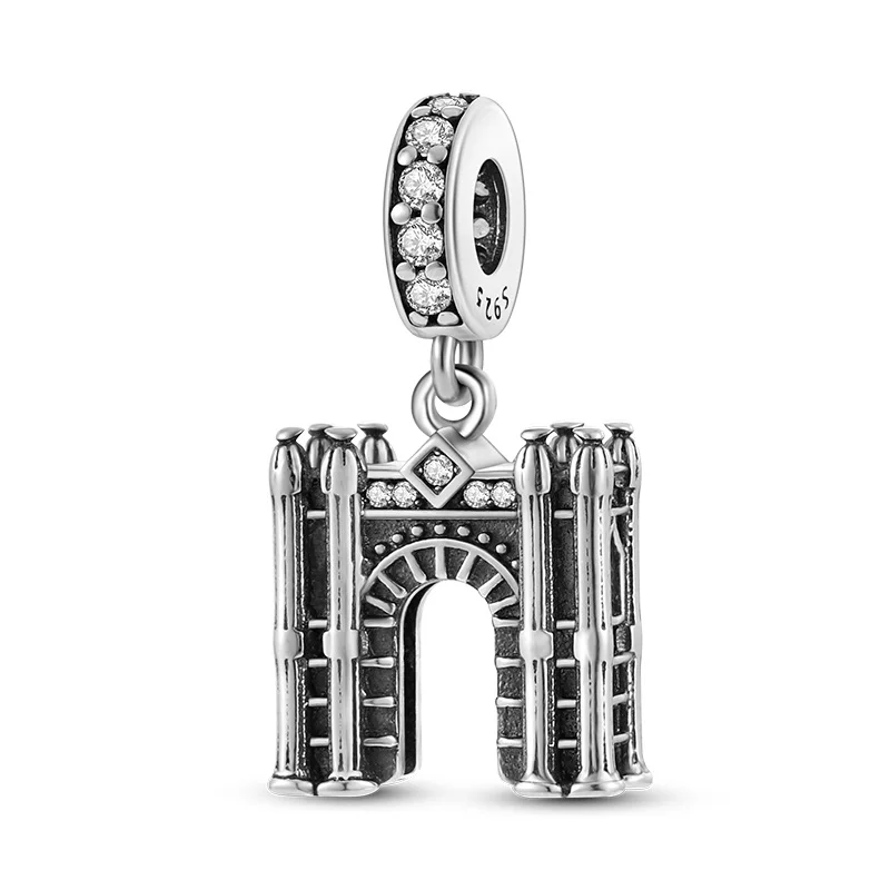 2023 Hot Selling Groothandel 925 Verzilverde Modieuze Charme Kasteel Creatieve Hanger Kralen Geschikt Voor Originele Diy Vrouwen J