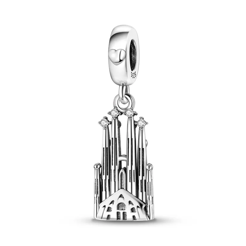2023 Hot Selling Groothandel 925 Verzilverde Modieuze Charme Kasteel Creatieve Hanger Kralen Geschikt Voor Originele Diy Vrouwen J