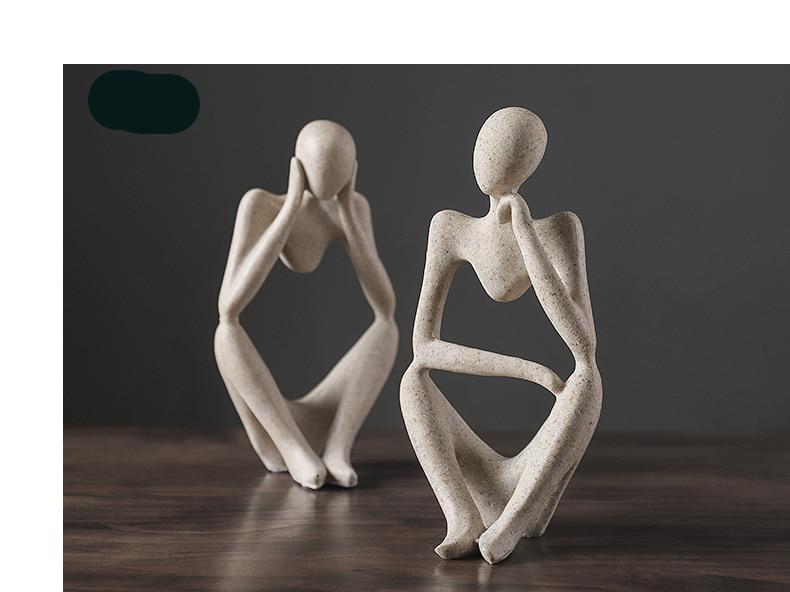 Vilead Nordic Abstracte Denker Standbeeld Hars Beeldje Office Home Decoratie Desktop Decor Handgemaakte Ambachten Sculptuur Moderne Kunst