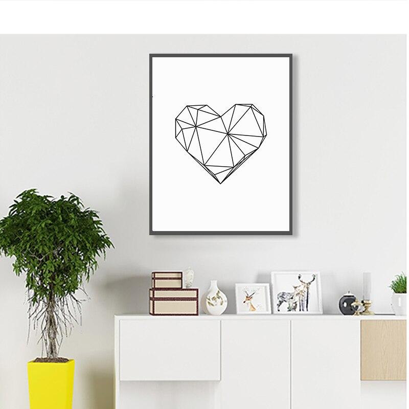 Scandinavische Stijl Liefde Poster Zwart En Wit Canvas Schilderij Amore Muur Foto 'S Voor Woonkamer Nordic Decoratie Thuis Kunst