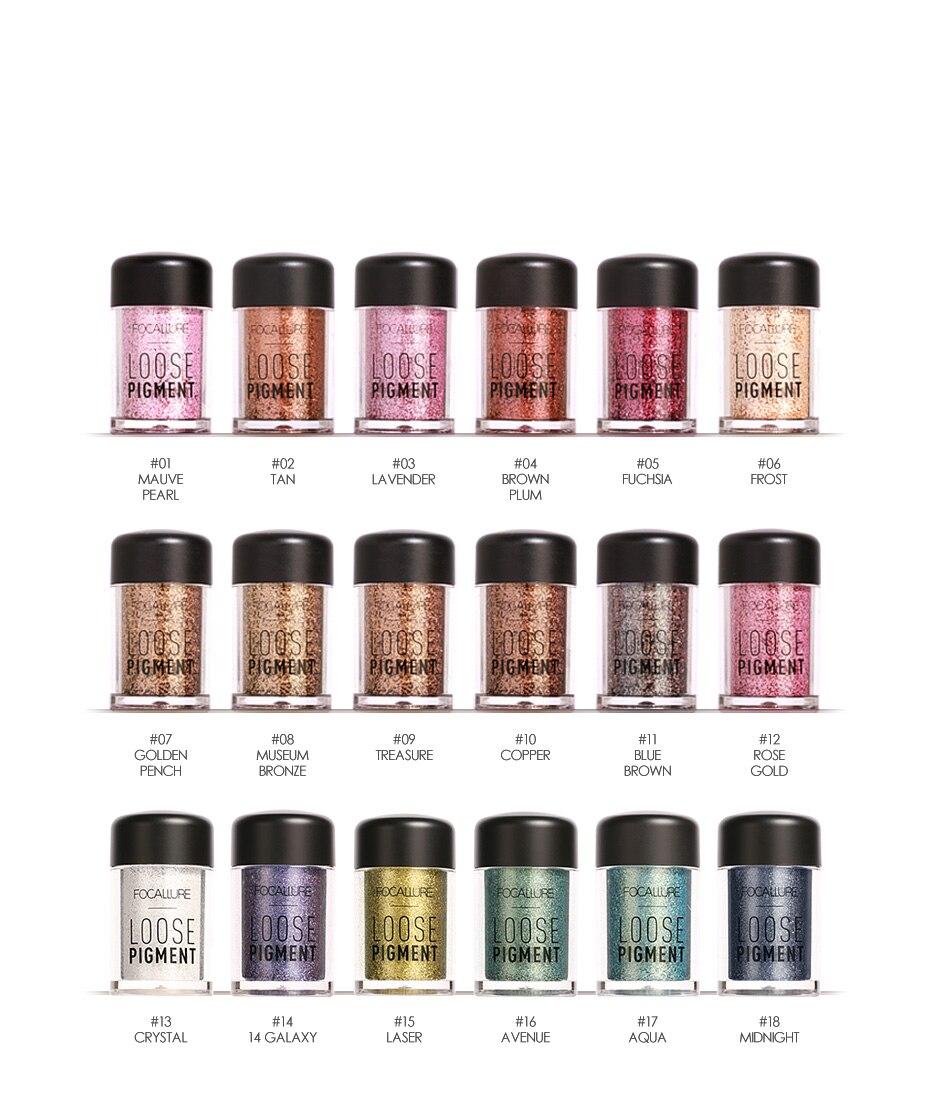 Focallure 18 Kleuren Glitter Oogschaduw Cosmetische Make-Up Diamant Lippen Losse Poeder Oogschaduw Make-Up Ogen Pigment Poeder Comestic Focallure 18 Kleuren Glitter Oogschaduw Cosmetische Make-Up Diamant Lippen Losse Poeder Oogschaduw Make-Up Ogen Pigment Poeder Comestic