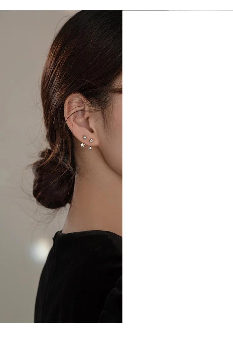 Ventfille 925 Zilveren Ster Flash Kristal Zomer Kleine Verse Vrouwelijke 2022 Nieuwe Trendy Persoonlijkheid Oorbellen