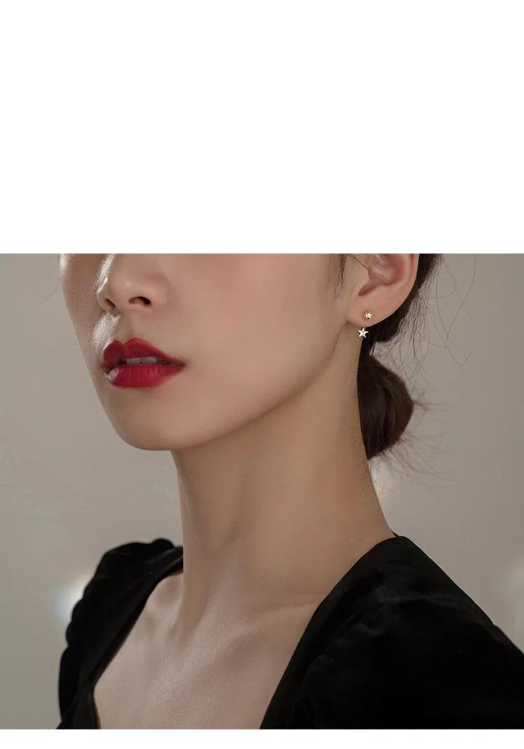 Ventfille 925 Zilveren Ster Flash Kristal Zomer Kleine Verse Vrouwelijke 2022 Nieuwe Trendy Persoonlijkheid Oorbellen
