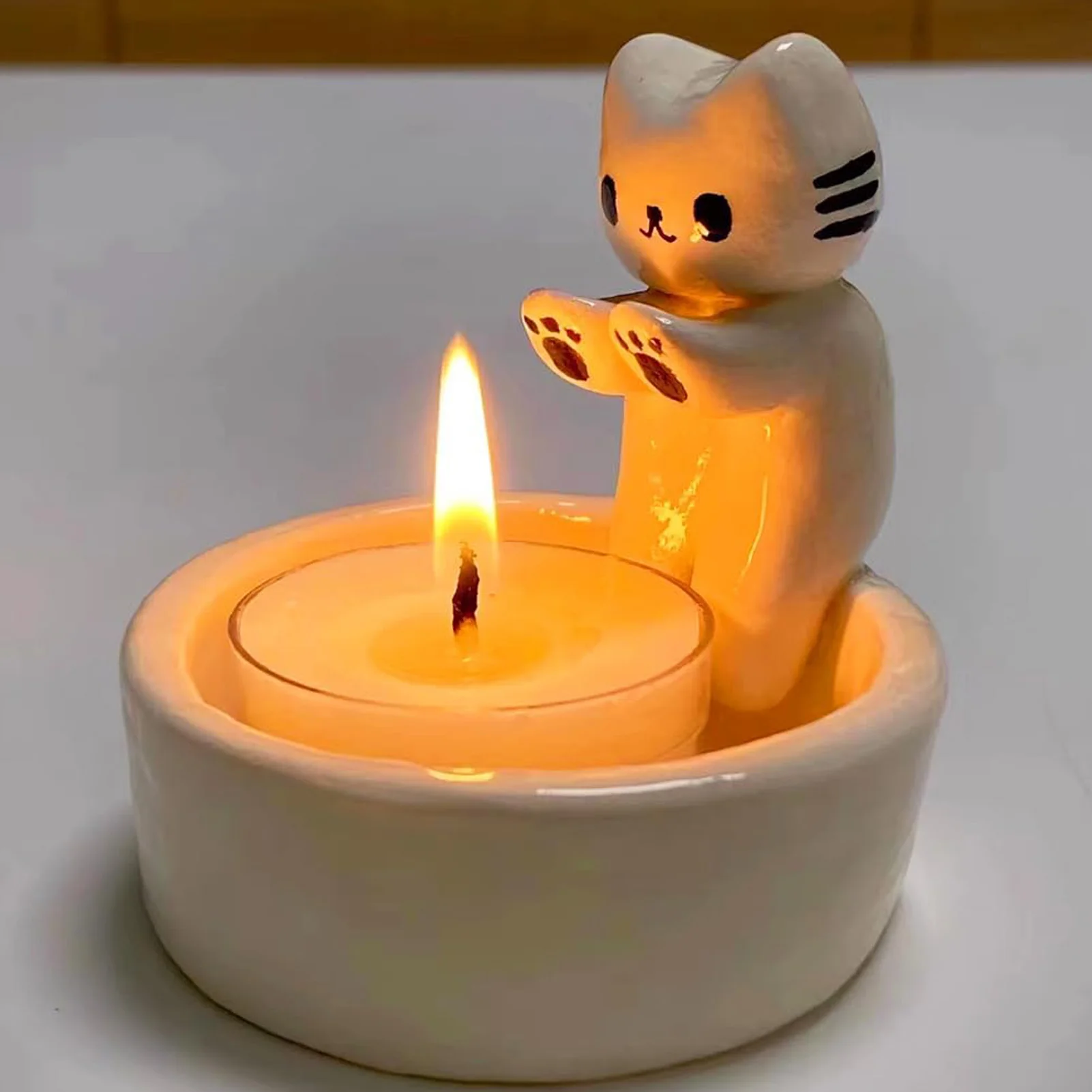 Cartoon Cat Candle Holder Cat Tea Light Candle Holder Office Home Desktop Decorative Ornaments Cute Candlestick Cartoon Cat Candle Holder Cat Tea Light Candle Holder Office Home Desktop Decorative Ornaments Cute Candlestick